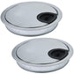 2 Pcs Desk Grommet 2-3/8" / 60 mm, Desk Cord Hole Cover, Cable Grommet Metal Zinc Alloy Materilal, Desk Hole Grommet for Home & Office Pc, Detachable Cable Cord Organizer-Bright Silver