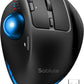 Wireless Trackball Mouse, Ergonomic Bluetooth Rechargeable Computer Mouse, Backlit Rollerball Thumb Laptop mice with 5 Level DPI, Adjustable Angle, 3 Devices Connection for PC, Windows - Blue Ball