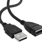 Long USB Extension Cable 10FT - Male to Female Data Transfer Adapter and Charging for Laptop, PlayStation, Xbox, Flash Drive - Black