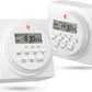 BN-LINK 7-Day Heavy Duty Digital Programmable Timer, 120V, 60Hz, Dual Outlet forLight, ETL Listed (2-Pack)
