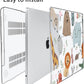 Compatible with 2025 2024-2022 MacBook Air 13 inch Case M4 A3240 M3 A3113 M2 A2681, Hard Shell&Keyboard Cover&Screen Film&Webcam Cover for New M4 Mac Air 13.6 inch with Touch ID, Cute Animal