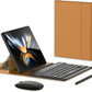 for Samsung Galaxy Z Fold 7 6 5 Keyboard and Mouse, Portable Mini 7.9inch Bluetooth Keyboard with Leather Case and Capacitive Pen, 4 in 1 Set for Z Fold7 6 Accessories