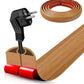 Floor Cord Cover Self Adhesive Cord Hider,10FT Cable Management, Extension Strip Protector for Wires, Prevent Cable Trips for Offices, Gyms, Exhibitions Cavity:0.3"(W) x 0.28"(H) Brown Wood