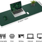 Leather Desk pad Protector, Large Desk mat with Natural Cork & PU Leather,Large Mouse pad, Office Desk Mat,Waterproof Desk Writing Pad for Office and Home (47in*17in, Dark Green)