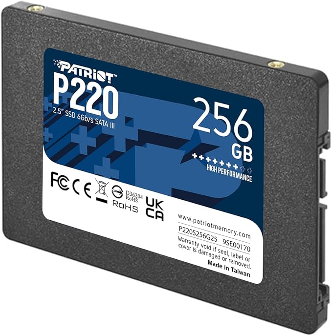 Patriot Memory P220 256GB Internal SSD - SATA 3 2.5" - Solid State Drive - P220S256G25