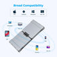 iClever Portable Keyboard, BK09 Foldable Bluetooth Keyboard with Number Pad for Travel and Business Trip, USB-C Rechargeable for Laptop, iPad, iPhone, Sync up to 3 Devices
