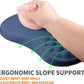 Ergonomic Joint Wrist Support Mouse Pad with Memory Foam Cushion Massage Bump, Carpal Tunnel Pain Relief Mousepad Slope Design for Wrist Rest, 11.8x7.9 in, Dark Steel Blue