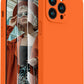 FireNova Designed for iPhone 13 Pro Max Case, Silicone [Camera Protection] Phone Case with [2 Screen Protectors], Soft Anti-Scratch Microfiber Lining Inside, 6.7 inch, Neon Orange New
