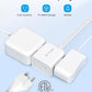 TROND Short Extension Cord 3ft with 360° Rotating Flat Plug, Low Profile Small Power Strip, Three Prong Grounded Outlets Cube, 13A, 16 AWG Cable for Indoor Home Office Cruise Travel Essentials, White