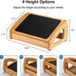 StrongTek Ergonomic Under Desk Footrest, 3 Adjustable Heights Wooden Office Footrest, Large Anti-Slip Surface, Improves Posture and Blood Circulation, up to 400lbs (Natural)