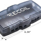 RECOIL MPG4 4-Way Mini-ANL Fused Distribution Block with Ground Block, Each Positive and Negative Block with 2X 0/2/4 Gauge Inputs & 4X 4/8 Gauge Outputs, Fused Distribution Block with 12pcs Fuses