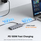 NOVOO USB C Docking Station Dual Monitor, 12-in-1 USB C Hub with HDMI 4K, VGA, USB 10Gbps, SD/TF, 100W PD, Multiport Adapter Compatible with MacBook Dell HP Surface