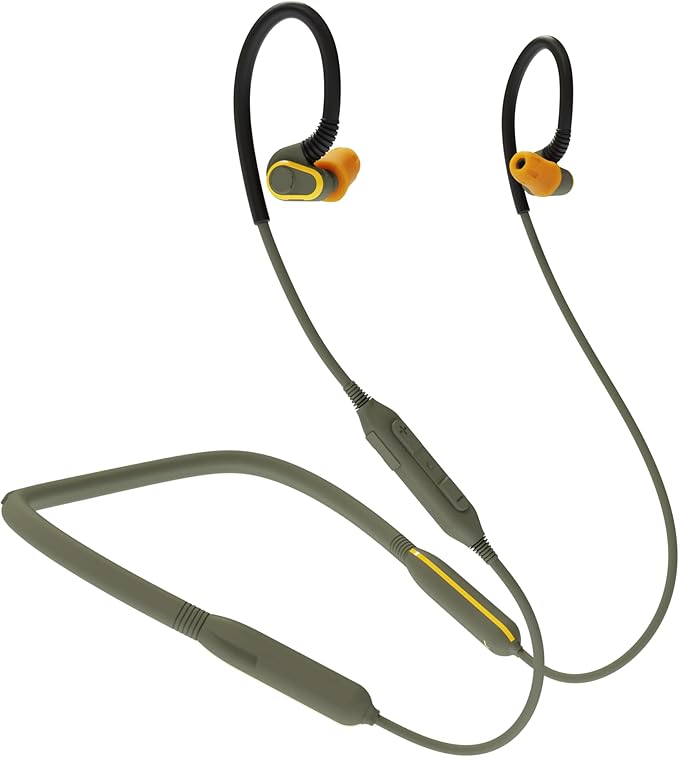 Elgin Rumble Gen 2 Bluetooth Earbuds, 31 dB Noise Reduction with Fusion Tips, IP67 Waterproof Wireless Earplugs, OSHA Compliant ANSI Certified Hearing Protection, 20 Hour Battery, Noise Canceling Mic