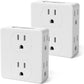 Multi Plug Outlet Splitter, Unidapt Multiple Outlets Extender Adapter with 6 AC Power Socket, Side Splitter Box, Wall Tap Plug Expander for Home Hotel Office Dorm Essentials, 2-Pack
