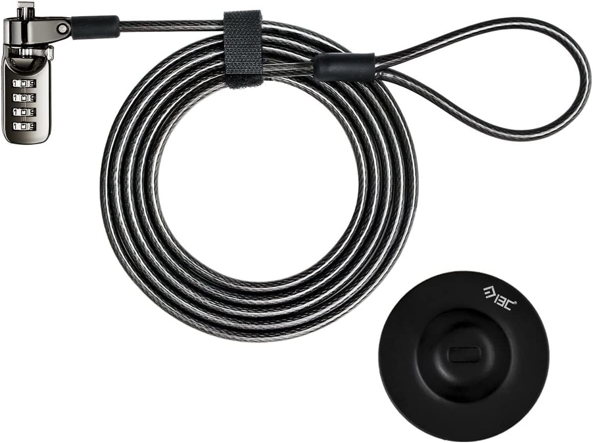 I3C Laptop Cable Lock 4 Digital Combination Lock Security Computer Cable Lock Anti Theft Combination Lock Compatible for Tablet Laptop (10 Packs)