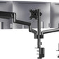 WALI Triple Monitor Mount for 13-27 inch Screens, Adjustable 3 Monitors Desk Mount with Swivel, Tilt, Clamp & Grommet Kit, Gas Spring Arm Triple Monitor Stand, VESA 75x75/100x100mm (GSDM003), Black
