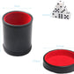 Leatherette Dice Cup with Lid, Includs 16mm Regular Dices, Red Felt Lining Dice Shaker Quiet for Playing Yahtzee/Farkle/Liars Dice/Board Game