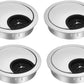 uxcell Cable Hole Cover, 2.1Inch/53mm Zinc Alloy Desk Wire Cord Cable Grommets Hole Cover for Office PC Desk Cable Cord Organizer, 4 Pcs Silver Tone