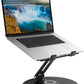 Swivel Laptop Stand for Desk, Adjustable Height Aluminum Computer Stand with 360 Rotating Base, Foldable Ergonomic Riser, Portable Laptop Holder Compatible with MacBook, All Laptops 10-17'', Black