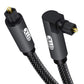 EMK 90 Degree Toslink Optical Cable 360 Degree Free-Rotating Plug Fiber Optic Cable S/PDIF Toslink Male to Male for Home Theater, Sound Bar, TV, PS4, Xbox,Grey (10ft/3m)