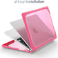 Batianda for New MacBook Air 13.6 inch Case 2025 M4 2024 2022 Release Model A3240 A2681(M2) A3113(M3), Heavy Duty Shockproof Protective Hard Shell with Fold Kickstand & Keyboard Cover, Pink