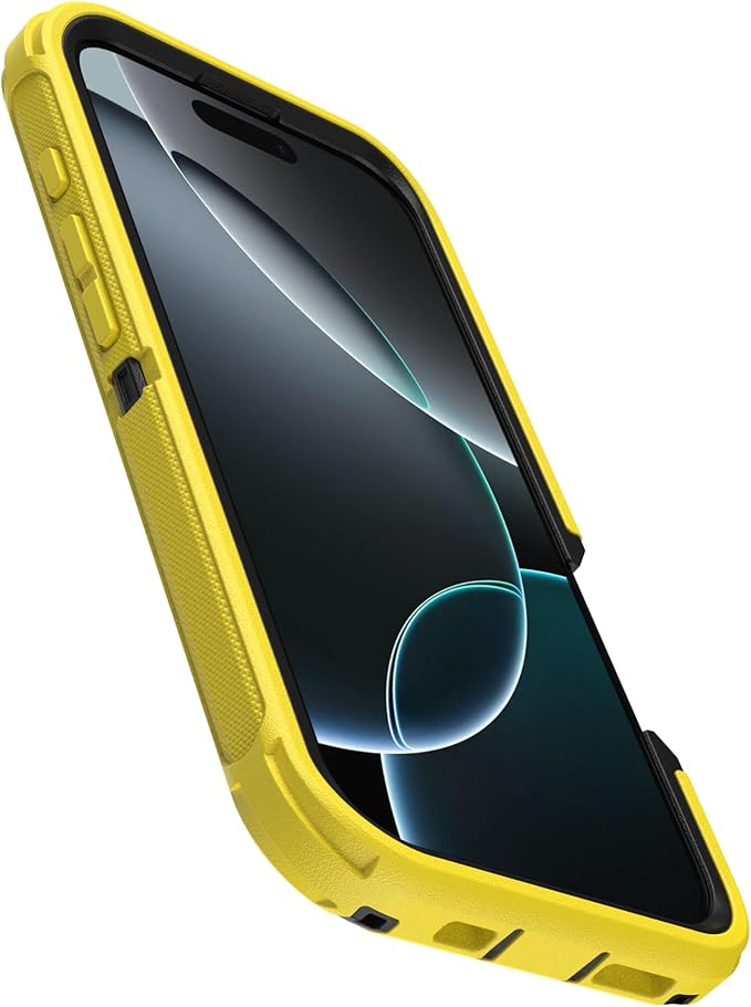 OtterBox iPhone 16 Pro (Only) Defender Series MagSafe Case - Night Reverse (Yellow & Black) - Built-in Magnets - Screenless - Rugged & Durable - with Port Protection