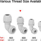 LeMotech M20 Cable Gland, 90 Degree Adjustable 9-14mm Strain Relief, Cord Connectors Nylon Joints with Gaskets, 2 Pcs, Grey