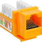 Cmple - RJ45 Keystone Jack 90 Degree Cat5e Keystone Jack Insert Punch Down RJ45 Connectors Female for Wall Plates, Patch Panels, Patch Cables, Ethernet Cables - Yellow