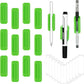 12 Pack Pen Holder for Desk, Silicone Pencil Holder with 12 Extra Adhesive Stickers, Adhesive Pen Holder & Marker Clip for Classroom Office Desk or Any Surface, Teacher Accessories Supplies (Green)