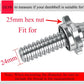 Lamoutor 2Pcs Anti-Slip Hex Nut Collar Screw for Barbell Dumbbell Weight Lifting