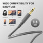 OneOdio 6.35mm to 3.5mm 6.6-9.8FT Stereo Adapter Cable Compatible with AMPs, Electronic Keyboards, Mixers, Guitars and Pro10/Pro30/Pro50 Headphones of OneOdio-Gray