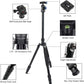 SIRUI Traveler 7A 65.55'' Aluminum Camera Tripod, E-10 Panorama Ball Head and Arca Swiss Quick Release Plate,Load Up to 17.6 lbs,Convertible to Monopod