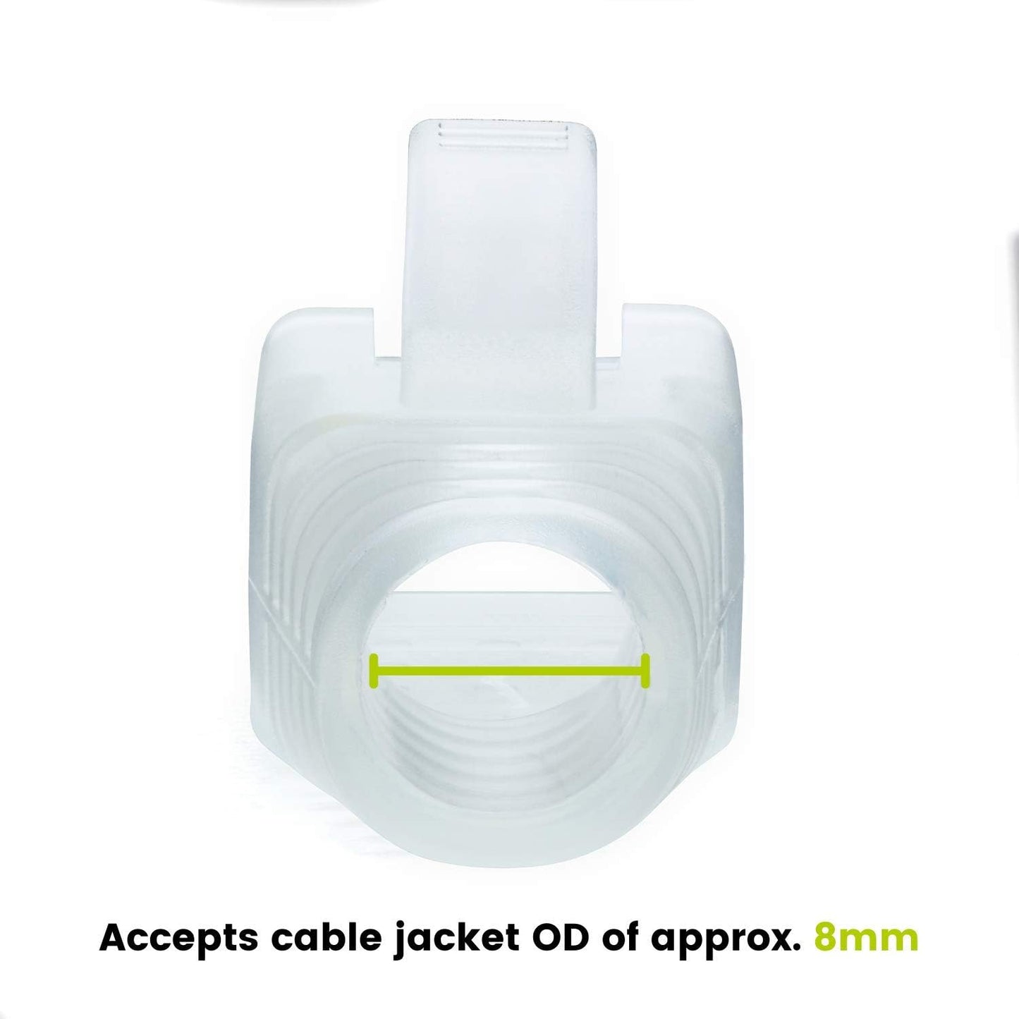 trueCABLE RJ45 Strain Relief Boots, 8.0mm Slip-On PVC Plug Cover, Transparent, 100 Pieces