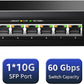 9 Port 2.5Gb Unmanaged Ethernet Switch with 8* 2.5G Base-T Ports, 1*10G SFP Ports, AUMOX PRO 60Gbps Switching Capacity Compatible with 100/1000/2500Mbps Plug and Play