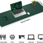 AFIING Leather Desk pad Protector, Large Non-Slip Office Desk Mat with Natural Cork & PU Leather, Waterproof Writing Mouse Pad for Office and Home (55in*17in,Dark Green)