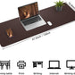 Leather Desk pad Protector, Large Desk mat with Natural Cork & PU Leather,Mouse pad,Non-Slip Office Desk Mat,Waterproof Desk Writing Pad for Office and Home (47in*17in,Coffee)