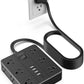Extension Cord 25 Ft, HUNIAN Flat Plug Power Strip Surge Protector, 12 Widely Spaced Outlets with 6 USB Charger (2 USB C Ports), Desk Charging Station for Home Office Supplies, Dorm Room, Black