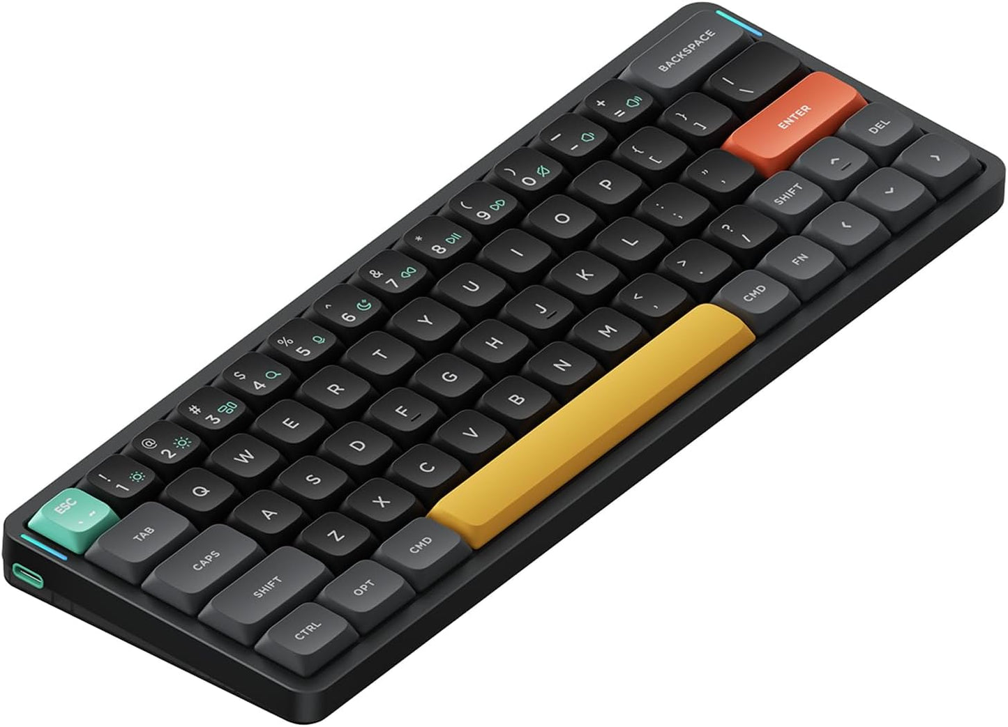 nuphy Air60 V2 Portable Wireless Keyboard 60% Low Profile Mechanical Keyboard Support QMK/VIA Compatible with Windows/mac OS/Linux Supports Bluetooth 5.1/2.4GHz/Wired (USB-C) Gateron Blue Switch