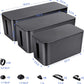 Cable Organizer Box Set of Three, Power Cover Cord Holder Surge Protector for Desk (Black)