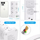 Power Strip Tower with Multiple Outlets, Flat Plug Surge Protector Tower Extension Cord with 12 AC Outlets 4 USB Ports (2 USB C), 6FT Cord Power Tower Surge Protector for Home Office Dorm Room, White