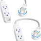 SURAIELEC 1FT Extension Cord, 360° Rotating Flat Plug Extension Cord Flat Wall Plug with 3 Outlets, White Braided Flat Cord for Indoor Use, Compact Areas, 16/3C SPT, ETL Listed, 2 Pack