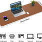 AFIING Leather Desk pad Protector, Large Non-Slip Office Desk Mat with Natural Cork & PU Leather, Waterproof Writing Mouse Pad for Office and Home (55in*17in,Brown)