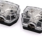 2 Way Power Distribution Block 1x 0 GA in 2X 0 GA Out Circuit Protector Distribution Connecting Blocks for Car Audio Splitter,2Pcs