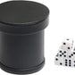 Leatherette Dice Cup with Lid, Includs 16mm Regular Dices, Red Felt Lining Dice Shaker Quiet for Playing Yahtzee/Farkle/Liars Dice/Board Game