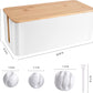 Cable Management Box - Wooden Style Cord Organizer Box to Hide Wires & Power Strips | Desk Computer Cable Organizer Box | Safe ABS Material | 12.6" (L) x 5.3" (W) 4.9" (H) | for Home & Office - White