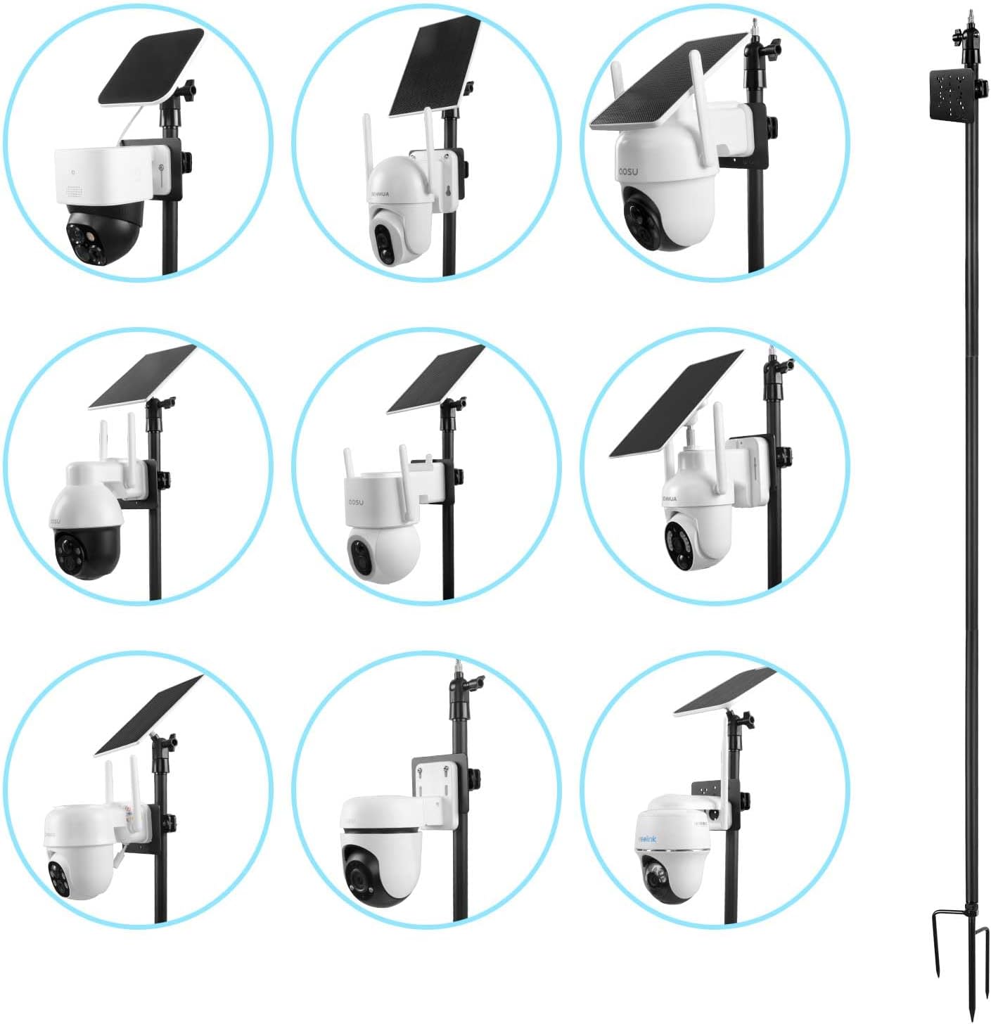 Ground Stake Mount for eufy Solocam S340/E30/S330,Reolink Argus PT 3MP/4MP/5MP,AOSU SE/Lite/Max,ANSQUE(GU01/SA01),SEHMUA,TP-Link Tapo Outdoor Pan/Tilt Wi-Fi,Cinnado B6 Security Cameras (Black)