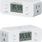DEWENWILS 2 Pack Indoor Countdown Timer Outlet, Timers for Electrical Outlets Indoor, Large Screen and Repeat Function, Up to 36 Hours, Auto Shut Off for Fan, Lights, Charger, 125V 60Hz