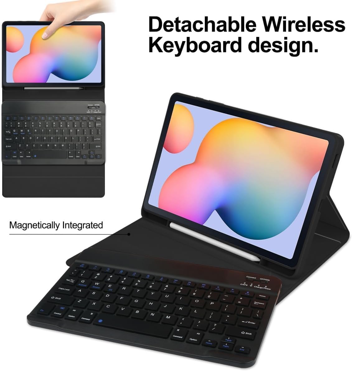 Keyboard Case for iPad Air 11-inch M3/M2 (2025/2024)/ Air 5th 4th Generation 10.9" with Mouse and Rainbow Backlit Magnetic Detachable Bluetooth Keyboard Cover,Dark Green+White