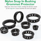 160 Pcs 6 Sizes Cable Snap-in Knockout Insulating Bushing Grommets Assortment Kit, 5/16, 3/8, 1/2, 5/8, 3/4, 1 Black Nylon Plastic Hole Grommets for Wiring, Wire Cord Hose Tubing Protector