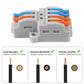 10PCS Lever Wire Connectors, Quick Wiring Cable Connectors, Compact Push-in Conductor Terminal Block(10PCS 2 in 4 Out)
